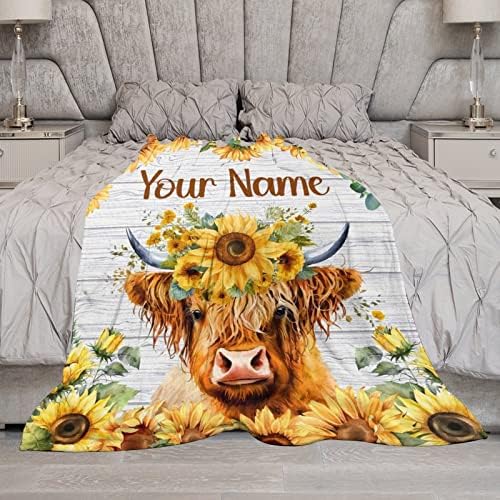 CUSPCOD Personalized Kids Blanket with Name
