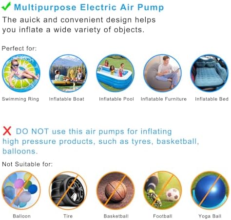 Newpol Inflatable Bed Pump with 3 Nozzle Sizes