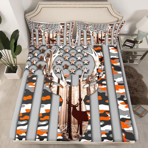 Kids Camo Flag Sheet Set with Pillowcases