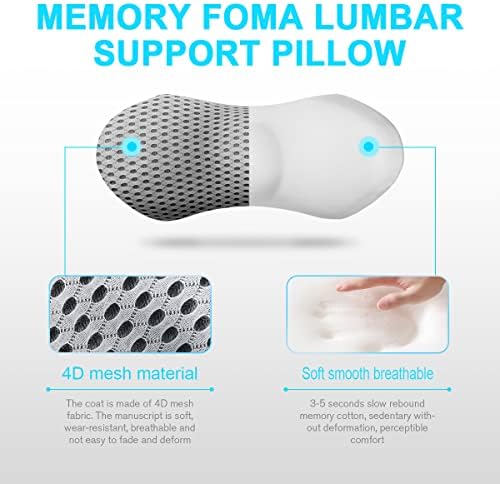 Panduo Lumbar Support Pillow - Memory Foam Back Pain Relief
