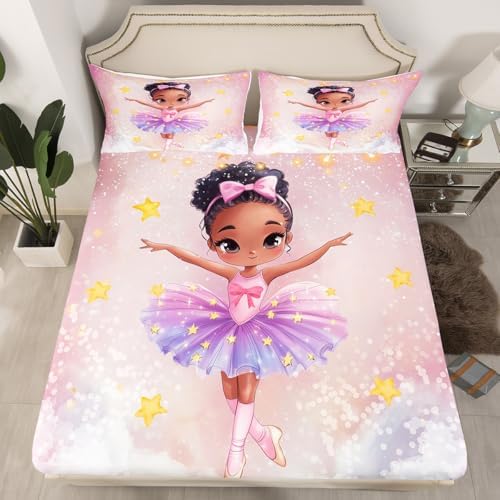 Castle Fairy Cute Girl Fitted Sheet Set with Pillowcases