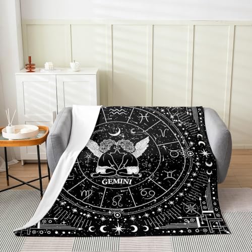 Feelyou Gemini Flannel Throw Blanket 50x60 Astrology Decor