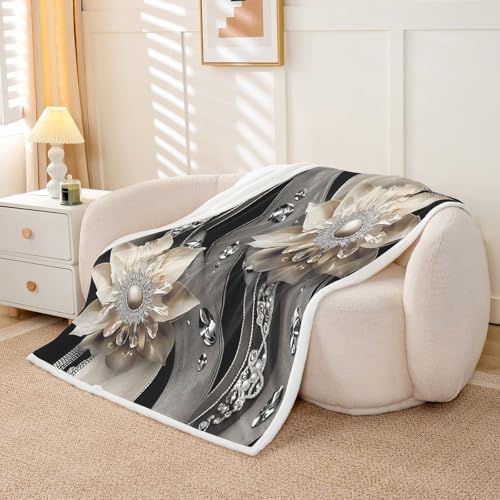 Feelyou Kids 3D Flowers Fleece Throw Blanket 30x40