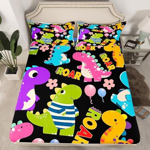 Castle Fairy Kids Dinosaur Bed Sheet Set Twin Size
