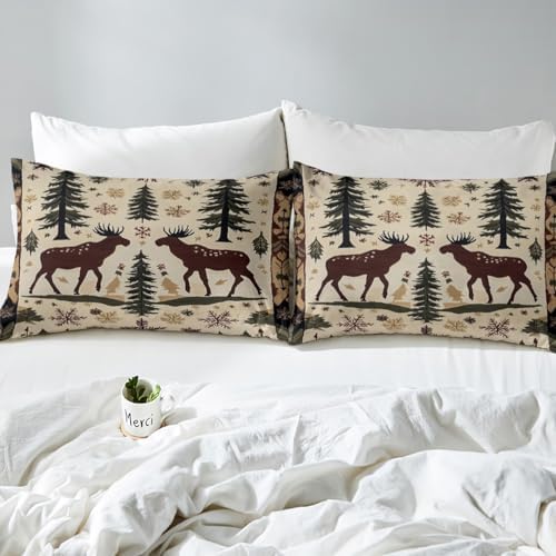 Castle Fairy Rustic Farmhouse Twin Sheet Set with Reindeer Design