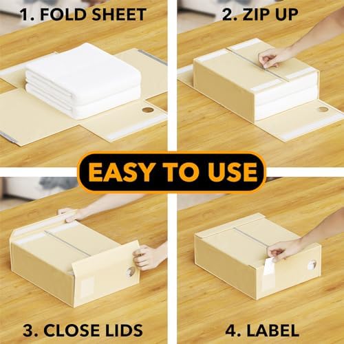 SpaceAid 5 Pack Beige Sheet Organizers for Linen Closet