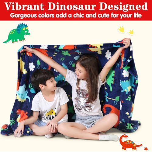 Lukeight Dinosaur Throw Blanket for Kids and Adults