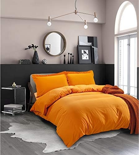 Elegant Comfort Luxury Duvet Cover Set - TwinTwin XL Joyful Orange