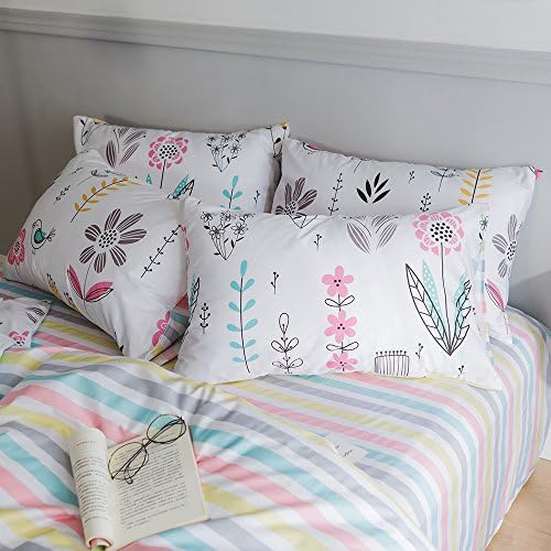 AMWAN Cotton Striped Fitted Sheet Queen