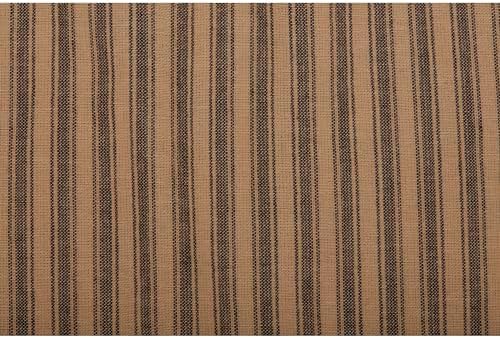 VHC Brands Farmhouse Star Ticking Striped Cotton Bed Skirt Charcoal Black