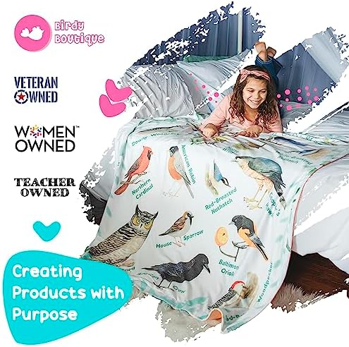 Birdy Boutique Learning Blanket Butterflies Birds Backyard Edition