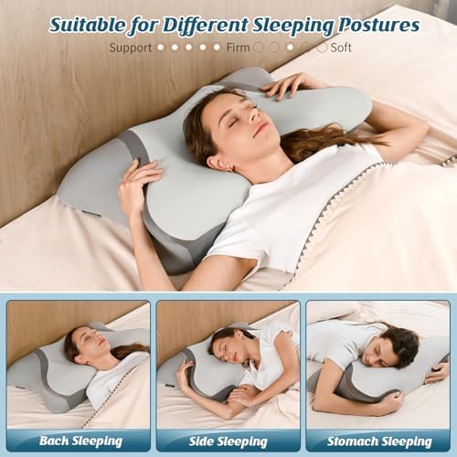 Crisgo Cervical Neck Pillow - Ergonomic Memory Foam with 2 Heights