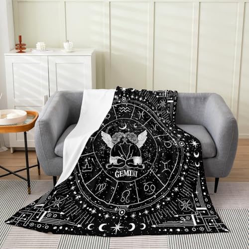 Feelyou Gemini Flannel Throw Blanket 50x60 Astrology Decor