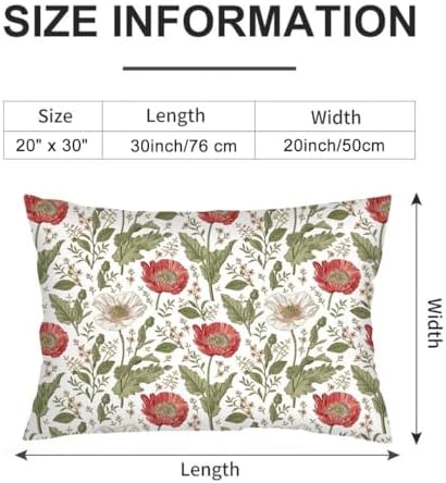 DINJUNA Wildflowers Throw Pillow Cover Set of 2 Queen Size 20x30