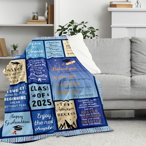Class of 2025 Graduation Blanket 50x60 for Her Him