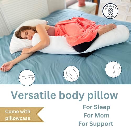 Pillowable 8 x 48 Body Pillow with Removable Cover - White