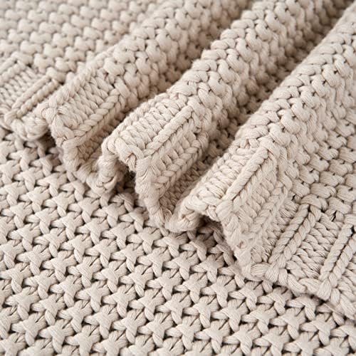 Chunky Cable Knit Throw Blanket 60x80 100 Organic Cotton