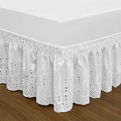 QSY Home Wrap Around Elastic Eyelet Bed Skirts 18 Inches Drop 1