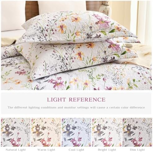 Lady Ann Cotton Quilted Pillow Shams 20x36 Set of 2