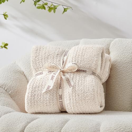 Snuggle Sac Buttery Ivory Throw Blanket - 50x60 Inches