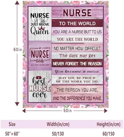 Nurse Throw Blanket 60Lx50W Soft Flannel