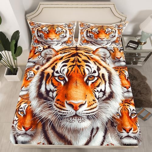 Castle Fairy 3D Tiger Fitted Sheet Set Twin Size