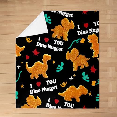Feelyou Dino Flannel Fleece Throw Blanket 60x80 Kids Cute Chicken Nuggets Bed Blanket