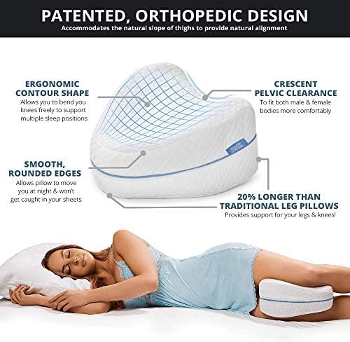 Contour Legacy Leg Knee Foam Support Pillow for Side Sleepers