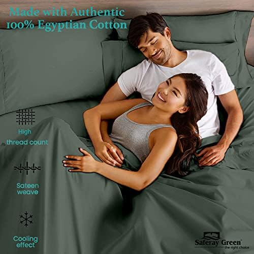 Saferay Green Pillow Shams Set of 2 Dark Grey 600 Thread Count