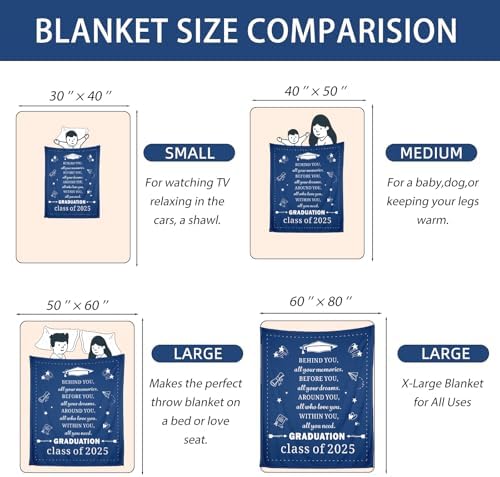 2025 Graduation Throw Blanket for Her Him Gifts