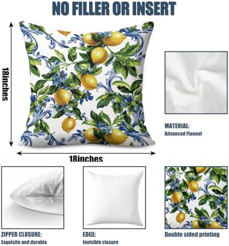 CQM 2PCS Lemon Throw Pillow Covers 18x18 1