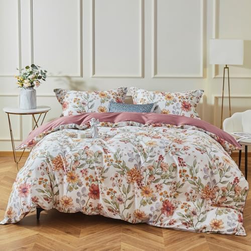 OAITE Duvet Cover Set with Floral Pattern