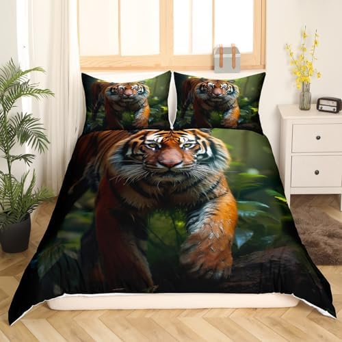Feelyou 3D Print Jungle Tiger Duvet Cover Set