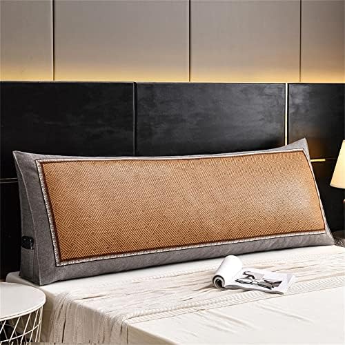 ZZYK Triangular Headboard Pillow Soft Large Bolster with Removable Cover Grey 70180cm 1