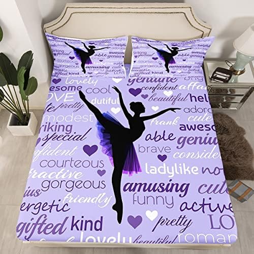 Homewish Purple Romantic Fitted Sheet Set 3pcs