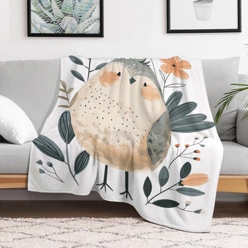 Cute Happy Bird Blanket 100x130cm Cozy Durable Throw