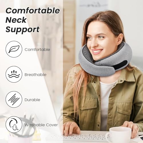 SZXYX Memory Foam Travel Pillow with Chin Wrap