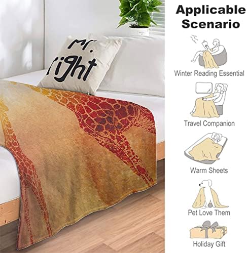 LIGUTARS Fluffy Giraffe Blanket 30x40 Inches Orange