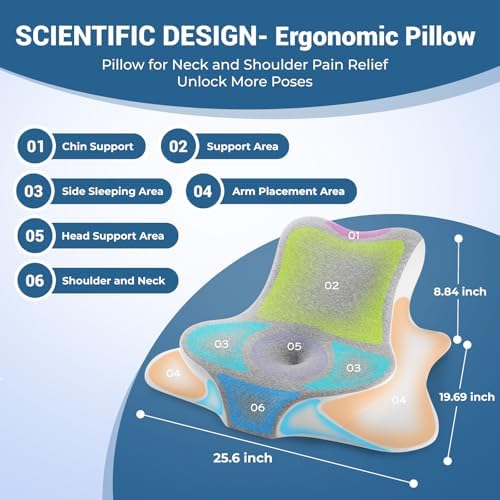 Wogahev Reading Pillow for Bed Head Support - Grey