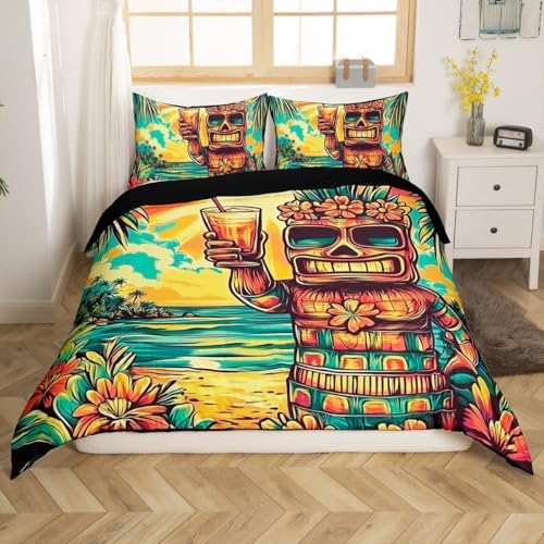 Erosebridal Tiki Bar Duvet Cover Set Queen Size