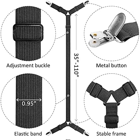 ACEDCOR Sheet Straps with Stainless Clamps and Elastic