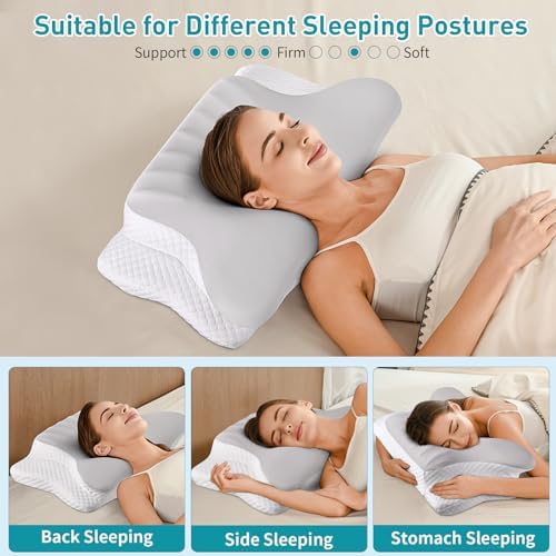 Ylekto Cervical Neck Pillow - Cooling Ergonomic Support for All Sleep Positions