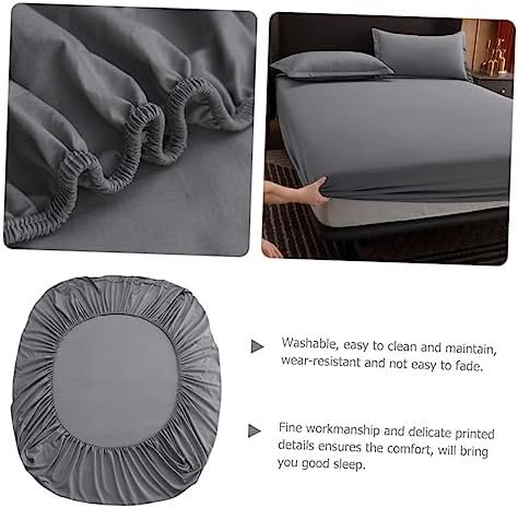 CIYODO Anti-Slip Cotton Mattress Protector Fitted Sheet Grey