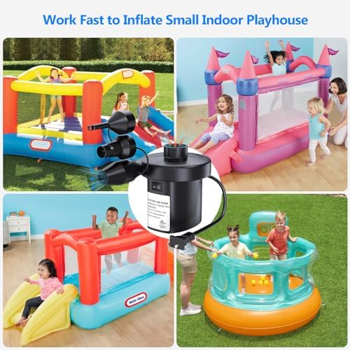 PULIDIKI Electric Air Pump with 3 Nozzles for Inflatables