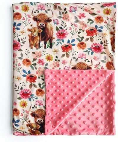 Highland Cow Baby Blanket for Boys and Girls 30x40 Inches