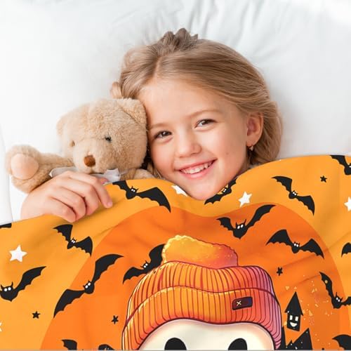 Custom Halloween Blanket with Name - Personalized Baby Throw