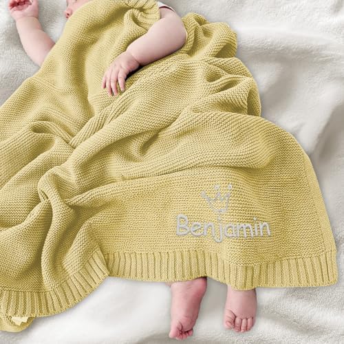 Personalized Baby Blanket with Embroidered Name for Newborn