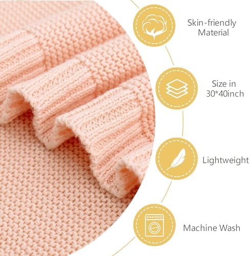 Personalized Custom Embroidered Chunky Knit Baby Blanket 40x30 Inch