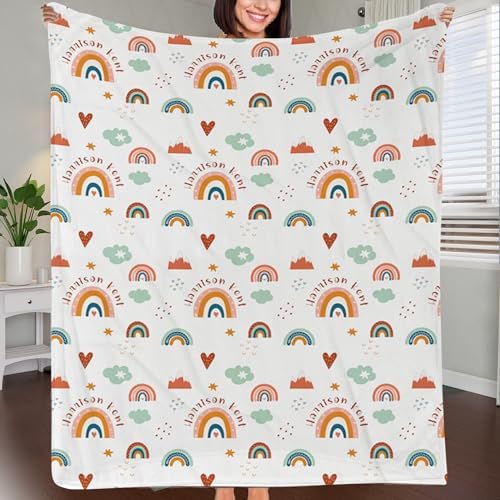 NAZENTI Personalized Baby Blanket with Name Wildflower 1