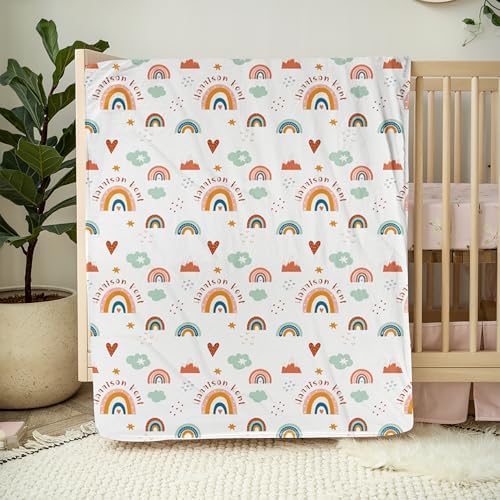 NAZENTI Personalized Baby Blanket with Name Wildflower 1